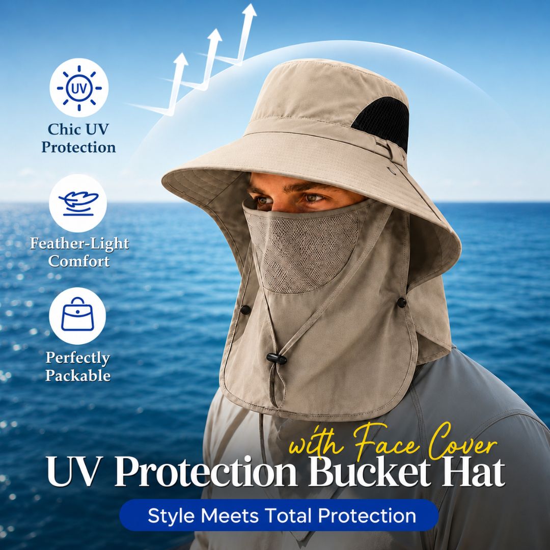 50+ Sun Protection Hat With Full Face & Neck Coverage