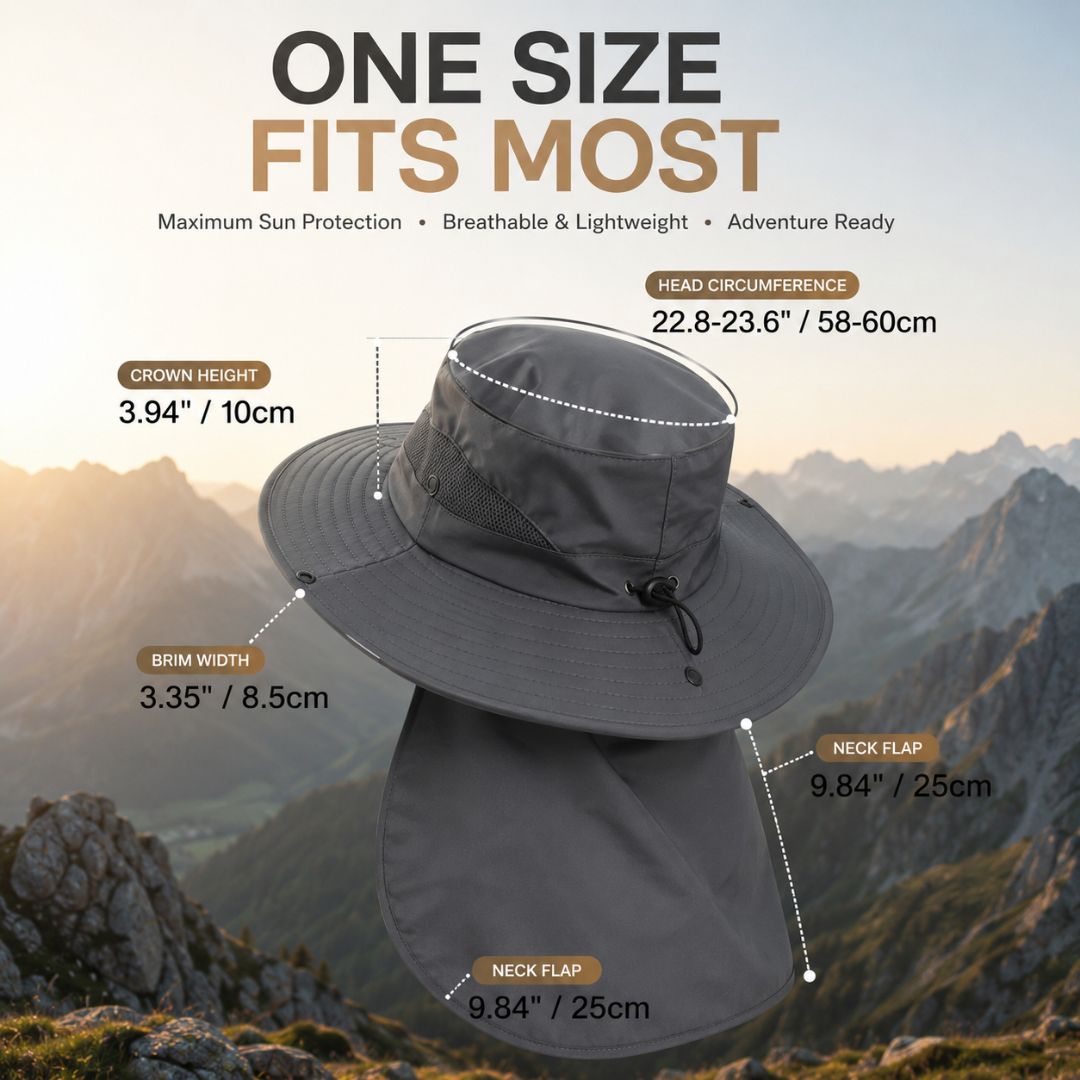 50+ Sun Protection Hat With Full Face & Neck Coverage