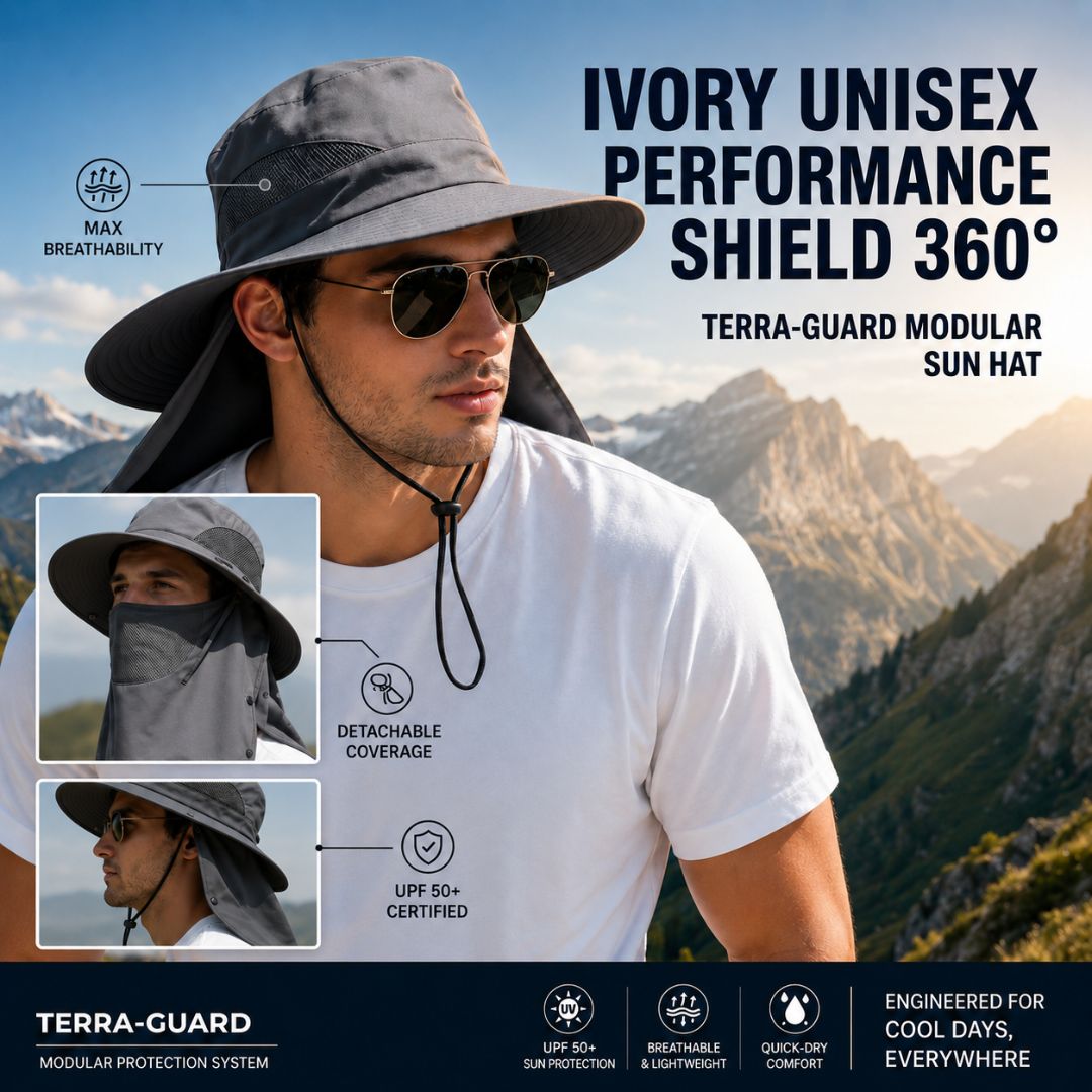 50+ Sun Protection Hat With Full Face & Neck Coverage