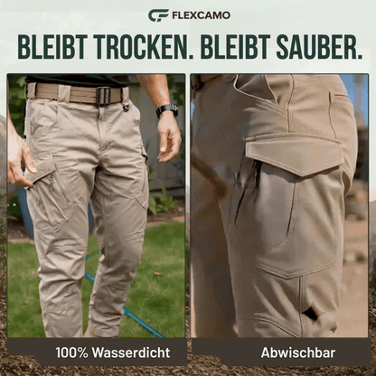 FlexCamo – Wasserdichte taktische Herren-Hose mit geradem Schnitt und 9 Taschen