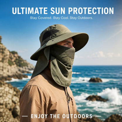 50+ Sun Protection Hat With Full Face & Neck Coverage