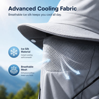 50+ Sun Protection Hat With Full Face & Neck Coverage