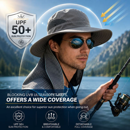 50+ Sun Protection Hat With Full Face & Neck Coverage