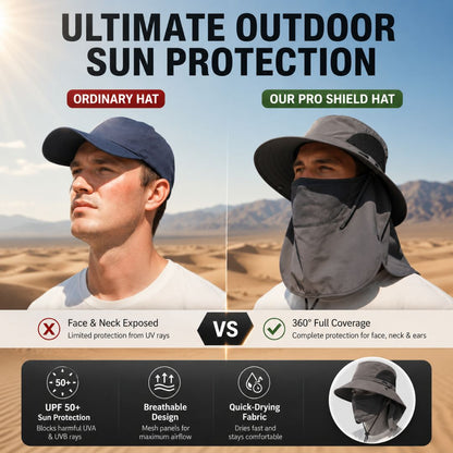 50+ Sun Protection Hat With Full Face & Neck Coverage