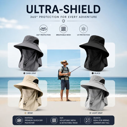 50+ Sun Protection Hat With Full Face & Neck Coverage