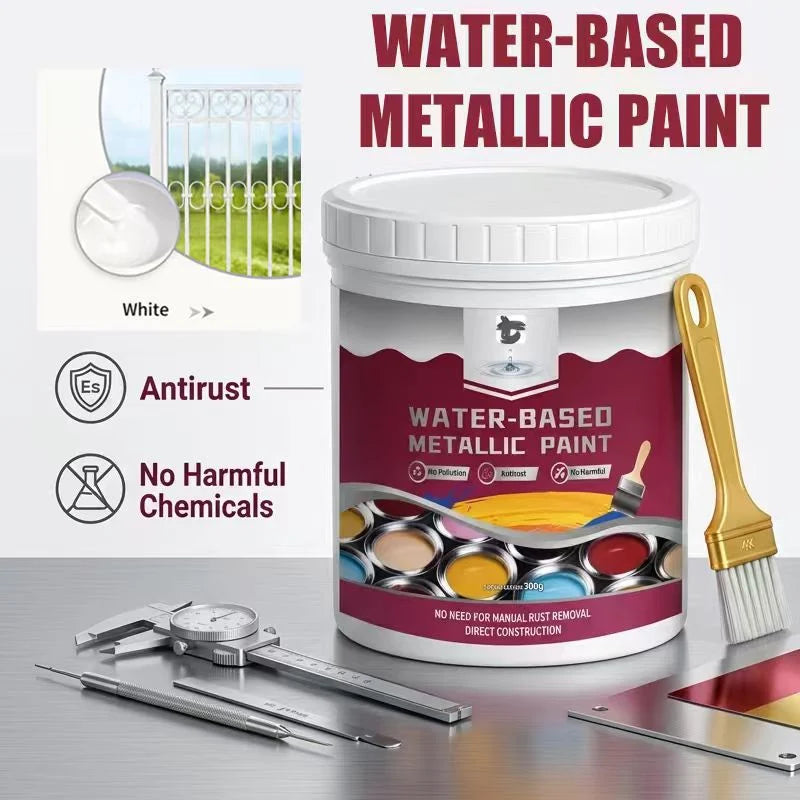 🛡️ Water-Based Rust Converter & Metallic Paint – Stop Rust. Restore Metal.