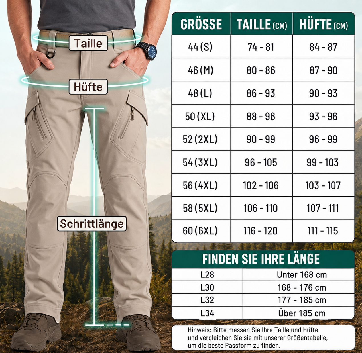 FlexCamo – Wasserdichte taktische Herren-Hose mit geradem Schnitt und 9 Taschen