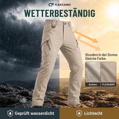 FlexCamo – Wasserdichte taktische Herren-Hose mit geradem Schnitt und 9 Taschen